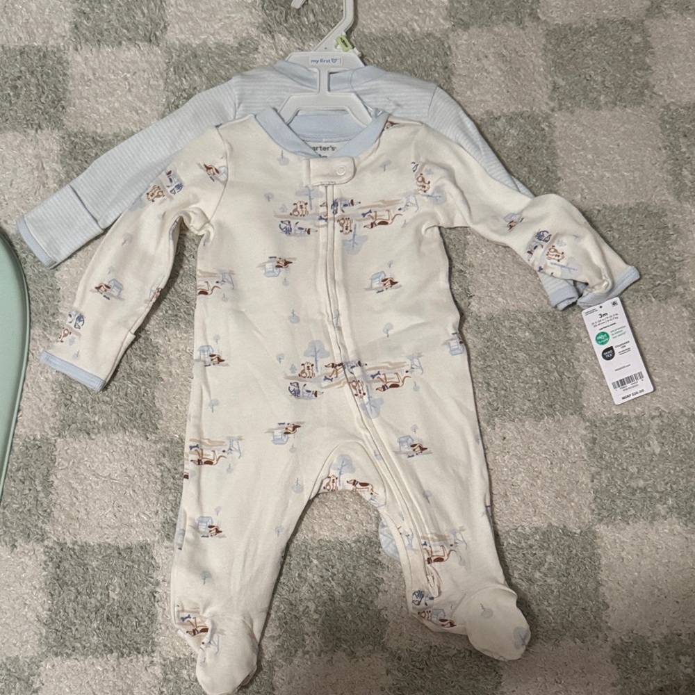 Carter's Baby Footies Set of 2 New with tags Size 3mo 3 months